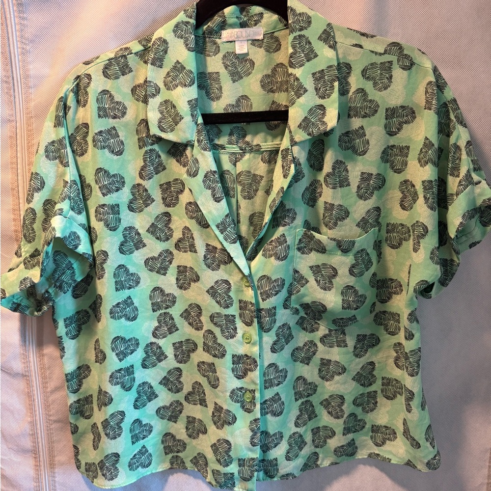 Green heart Print Women's Top